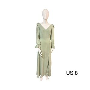 Olive Green Ever Pretty Sage Long Sleeve Dress